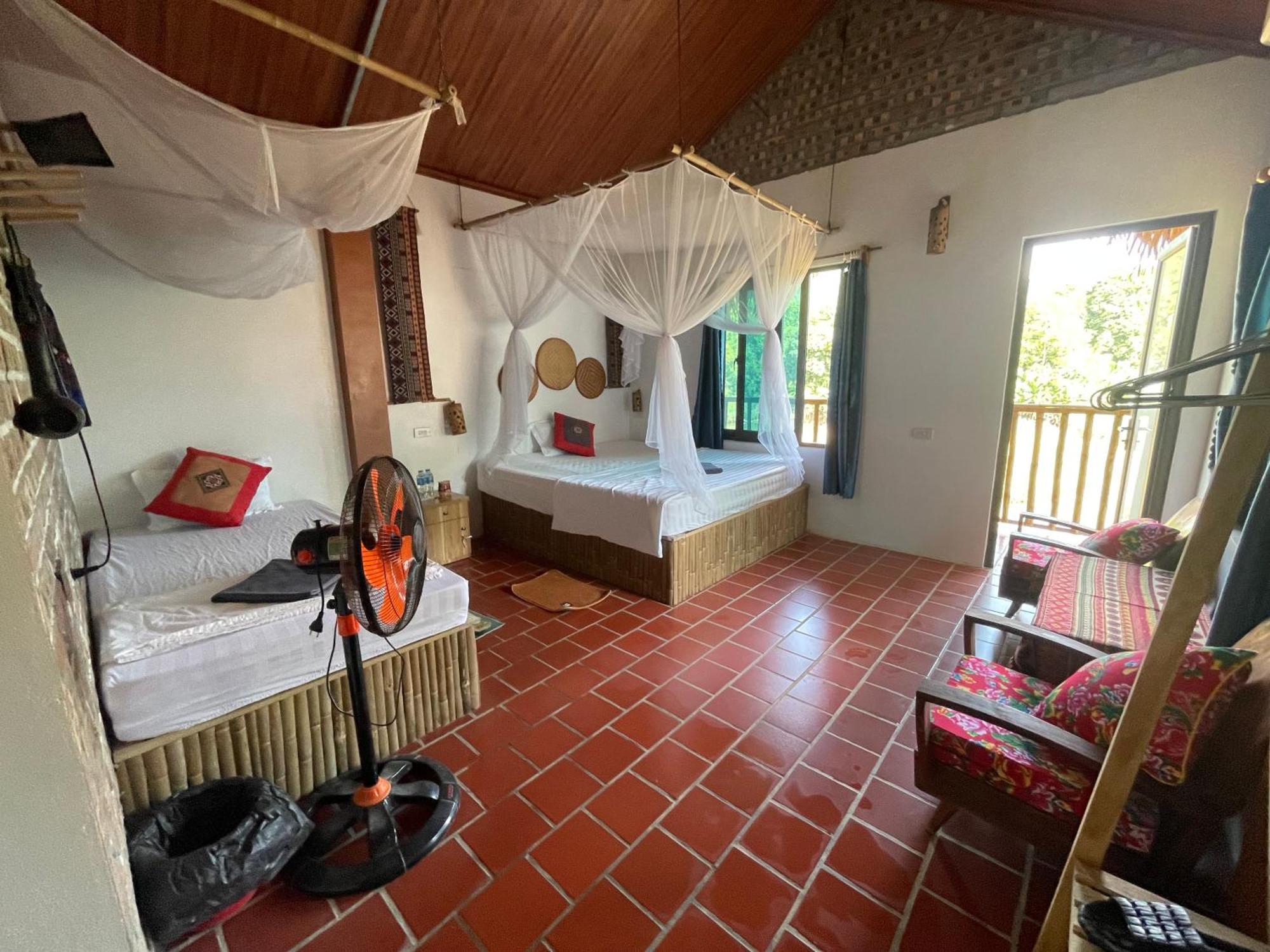 Vu Linh Palm House Homestay - Bungalow Yen Bai المظهر الخارجي الصورة